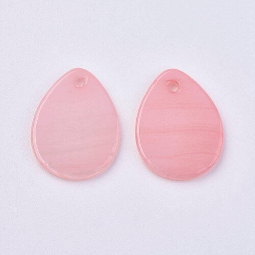 Pendentif goutte nacre rose naturelle,perle goutte,nacre naturelle,coquillage rose,création bijoux,20mm, x10 (g3038)