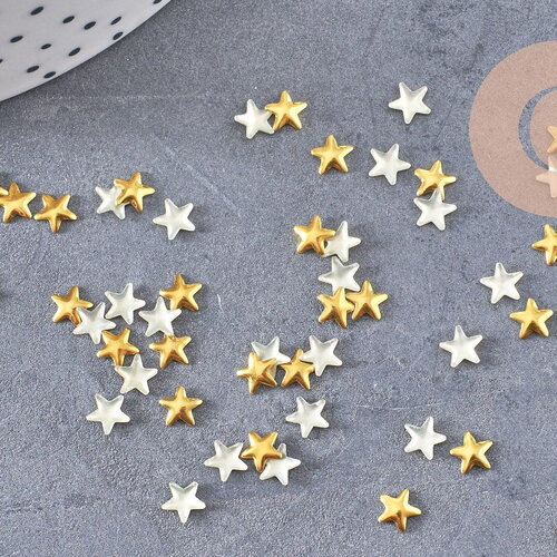Etoile à coller zamac doré,fournitures à coller pour décorer pierres et bijoux,4mm, x10 g5324