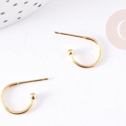 Clous-puces oreille en acier 304 inoxydable 18.5mm, x2 (g5685)