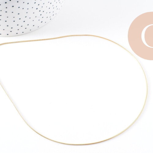Collier chaine fine dorée serpent 16k 2.5 microns 1.5 mm, 44cm, x1 (g3269)