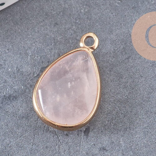 Pendentif goutte quartz rose, pendentif bijoux, pendentif quartz,pendentif pierre,quartz rose naturel, x1 g5231