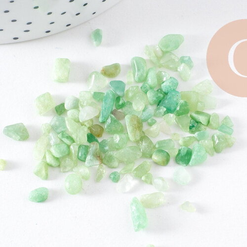 Sable chips pierre fluorite verte naturelle non percé, x20gr (g5203)