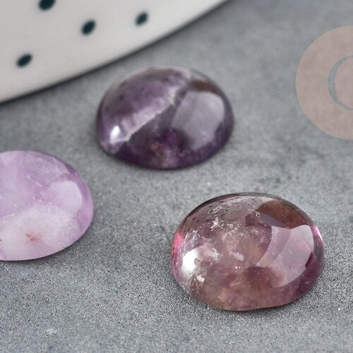 Cabochon rond amethyste naturelle 12mm, x1 (g1778)