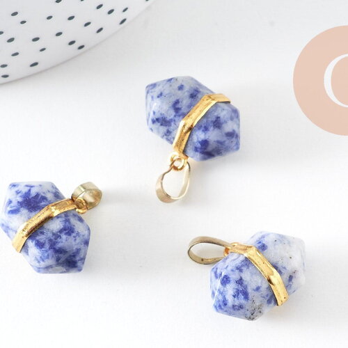 Pendentif pointe sodalite bleue,fourniture créative,pendentif bijoux, fabrication bijoux, pendentif pierre,sodalite naturelle,22mm, x1 (g114