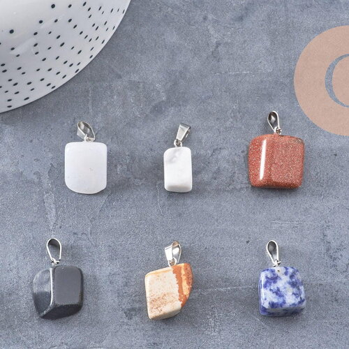 Pendentif pierre naturelle forme et pierre variées 8-28mm,création bijoux pierre naturelle, x1 (g6945)