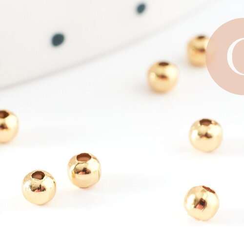Perles intercalaires acier inoxydable doré 3mm, x10 / x100 (g2306)
