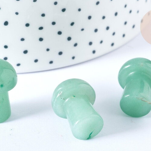Pierre de massage champignon aventurine naturelle lithothérapie 20-21mm, pierre lithothérapie, x1, g7548