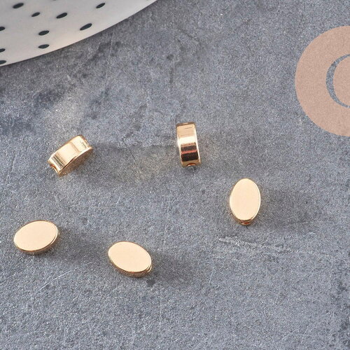 Perles charms ovales en métal doré 14k 6mm x30 (g1397)