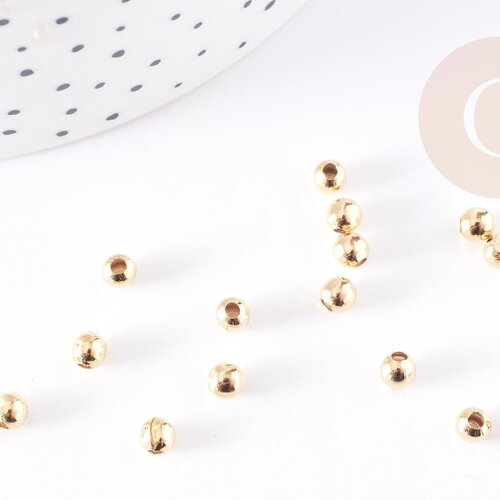 Perles intercalaires acier doré, fournitures créatives, perles dorées, acier inoxydable, 4x3.5mm, x100 (9gr) g4471