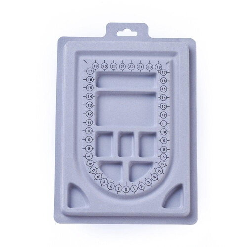 Plateau d'assemblage perles pour fabrication collier 15.5x23cm, comptage de perles, avec mesures graduées, x1 g6738