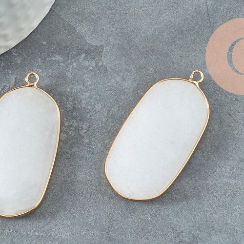 Pendentif hexagone jade blanc,pendentif bijoux, pendentif pierre,pendentif collier,pierre naturelle,pendentif jade,jade naturel,49mm, x1 g02