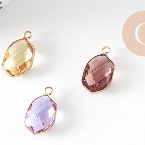 Collier chaine fine dorée pendentif cristal,idée cadeau,chaine collier,chaine complète, acier chirurgical,1.5 mm,40cm, x1 g0701