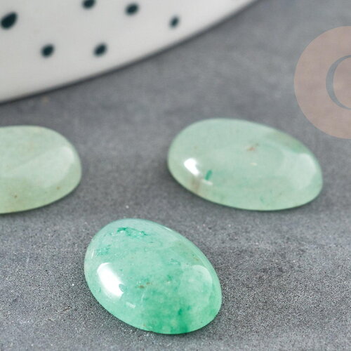 Cabochon ovale aventurine verte naturelle 14x10mm, x1 (g5048)
