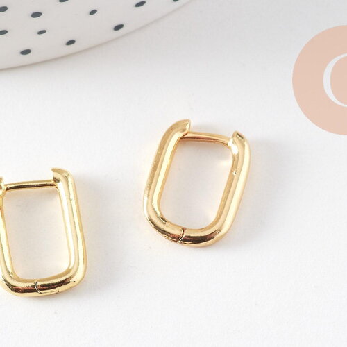 Créoles laiton doré 18k forme u 17.5mm, la paire (g3614)