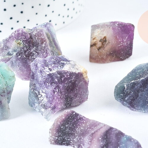 Fluorite naturelle violette verte brute 30-50mm, pierre pour lithothérapie x1 g6847
