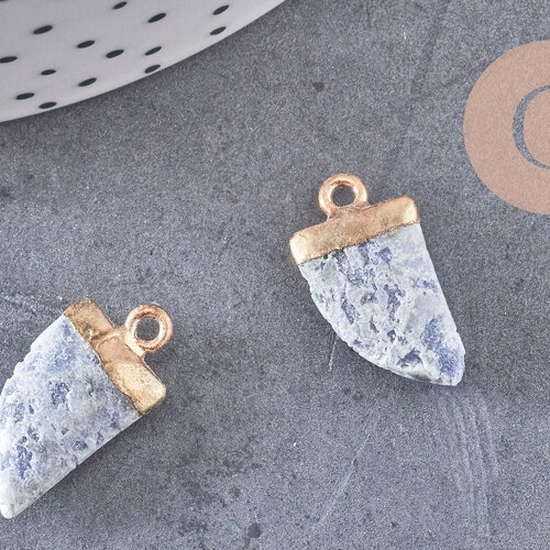 Pendentif corne sodalite bleue,pendentif bijoux, pendentif pierre, sodalite naturelle,21mm, x1 (g2705)