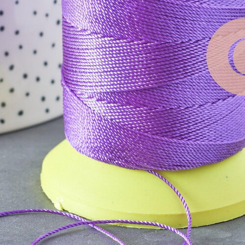 Fil violet nylon pour broderie couture bijoux 0.8mm, x 10mètres (g1794)