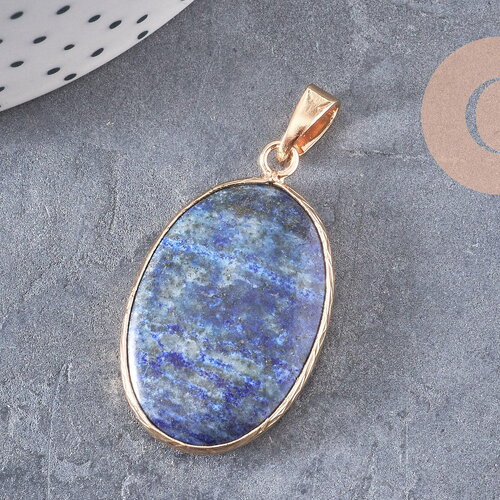 Pendentif ovale lapis lazulis, pendentif pierre naturelle bleu,lapis lazulis naturel,35mm,x1, g3370
