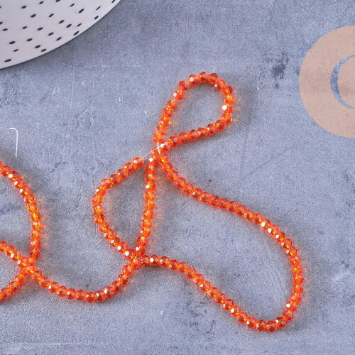 Perles abacus cristal orange 2.9mm, x1 fil de 35cm (g10950)