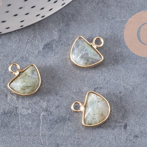 Pendentif demi-cercle labradorite, pendentif bijoux, pendentif pierre,labradorite naturelle,pendentif pierre ,13.5mm, x1-g1085