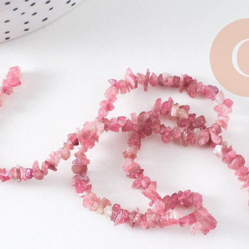 Perles chips tourmaline naturelle, x1 fil de 40 cm (g1020)