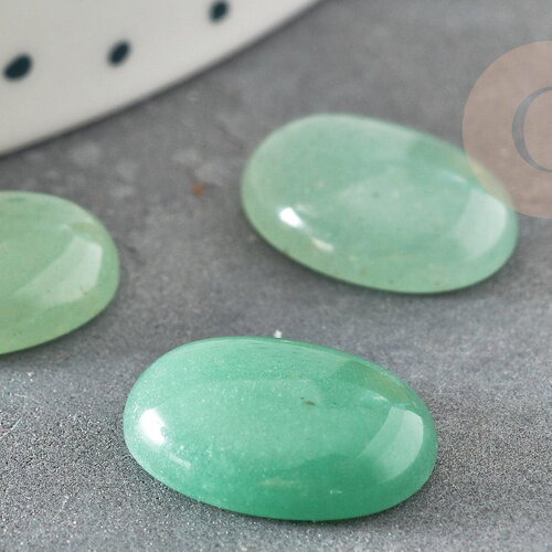 Cabochon ovale aventurine verte naturelle 16 x12mm, x1 (g1561)