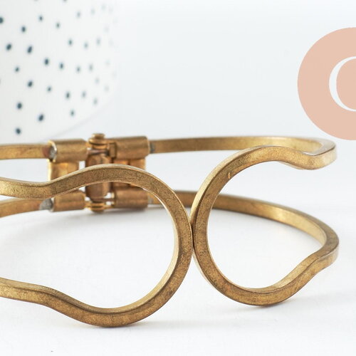 Bracelet manchette ressort laiton brut 60mm, x1 (g1148)