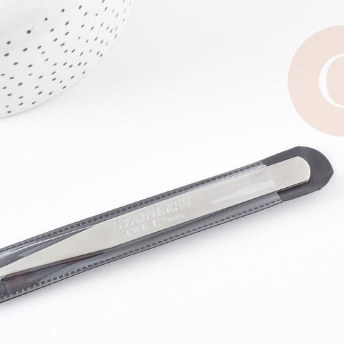 Pince brucelle fine acier platine 125mm, x1 (g1416)