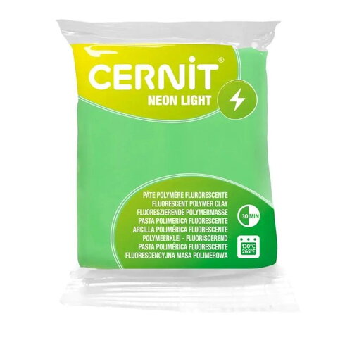 Pâte polymère cernit neon - vert fluorescent x56g (g10647)