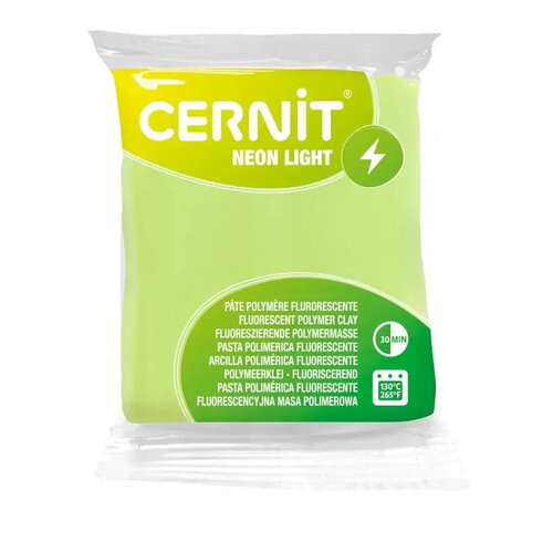 Pâte polymère cernit neon - jaune fluorescent x56g (g10645)