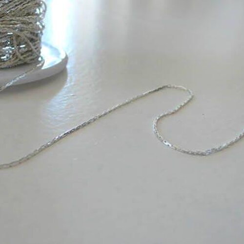 Chaine fine serpent laiton argenté 0.9 mm, x5 mètres (g2703)