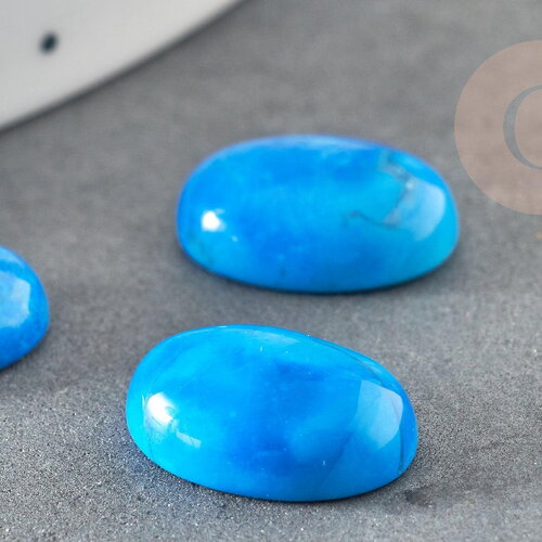 Cabochon rond turquoise bleue naturelle 14mm, x1 (g0349)