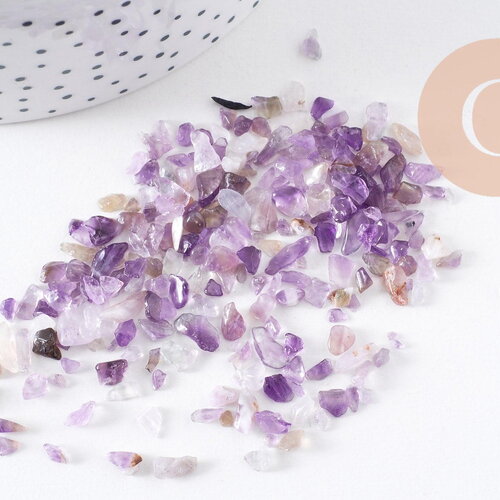 Sable pierre améthyste violette naturelle brute roulée 3-9mm non percé, x20gr (g5171)