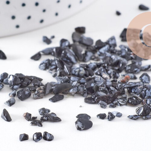 Sable chips pierre obsidienne 1-15mm non percé, x20gr (g5185)
