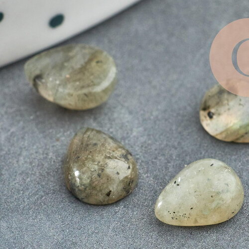 Cabochon goutte labradorite naturelle 6x8mm, x1 (g2270)