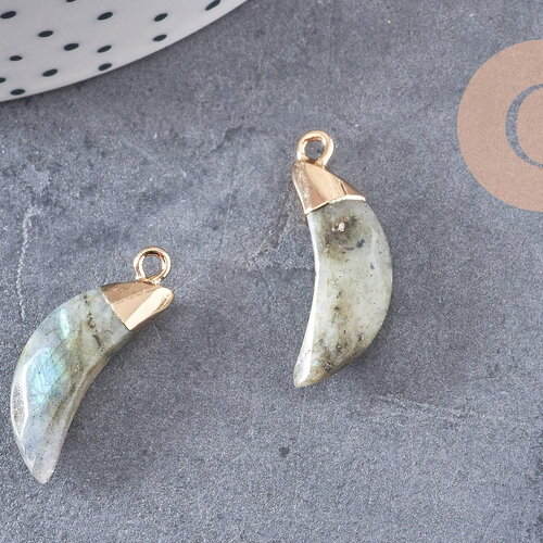 Pendentif corne labradorite, pierre, pendentif pierre,labradorite naturelle ,26mm, x1 (g0722)