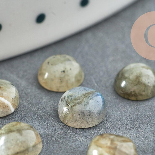 Cabochon rond labradorite naturelle,6mm, x1 (g1014)