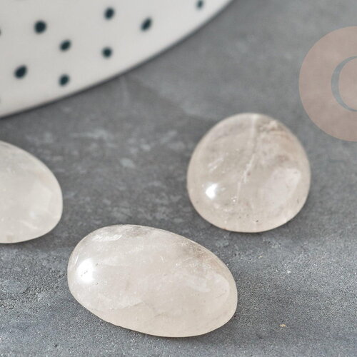 Cabochon ovale cristal de roche nature 18x13mm, x1 (g2256)
