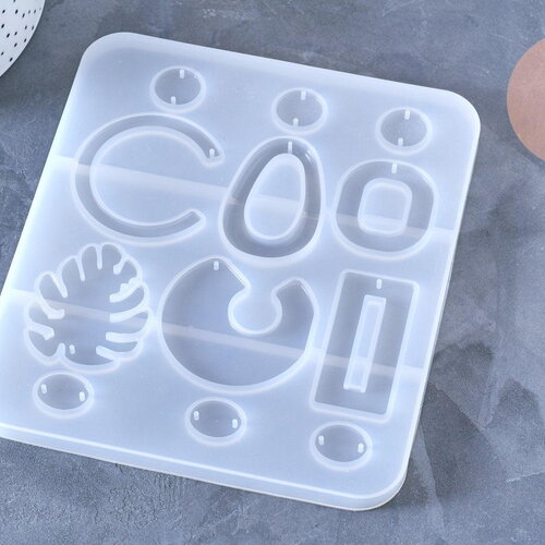 Moule pour fabrication boucles créoles résine, un moule en silicone pour réaliser des bijoux avec inclusion en résine, x1 g3864