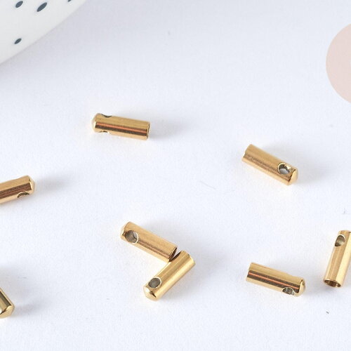 Embouts cordon acier inoxydable 304 doré 7.5mm, x10 (g7369)