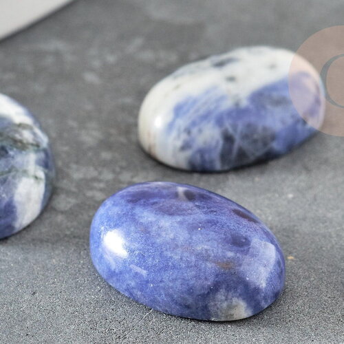 Cabochon ovale sodalite bleue naturelle 13x18mm, x1 (g2659)