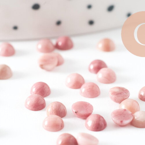 Cabochon rond rhodonite naturelle 4mm, x1 (g10038)