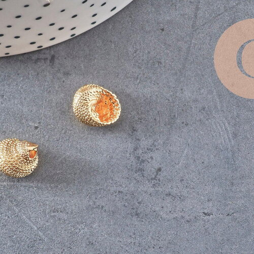 Pendentif coquillage doré 14k, coquillage or,création bijoux,14mm, x2 (g1984)