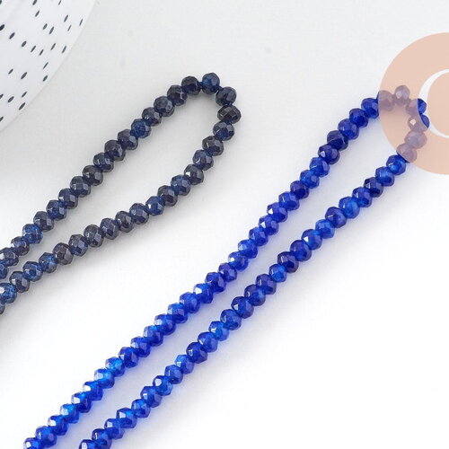 Perle abacus jade bleu nuit,perle jade,pierre naturelle,jade naturel, 4x2mm, fil 36 mm, x1 (g1186)