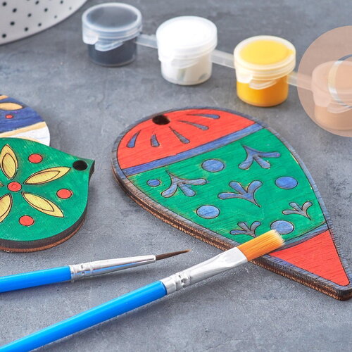 Kit création décoration pour sapin en bois à peindre x1 (g10919)