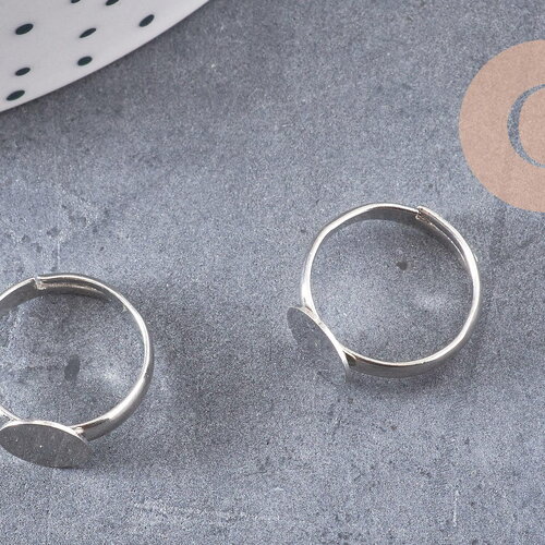 Supports bague reglable platine, petites taille, x4 (g0504)