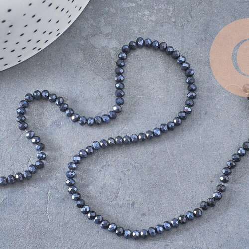 Perles rondelles cristal irisé 3mm, fil de 42cm, x1 (g0149)