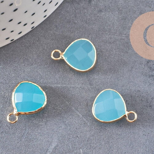 Pendentif goutte jade bleu, pendentif bijoux, pendentif jade,pendentif pierre,jade naturel, pendentif jade,18mm, x1 g0347