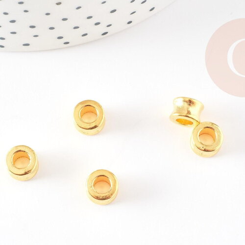 Perles tube zamac dorés 8mm ,perles intercalaires, x10 (g0030)