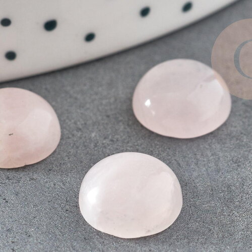 Cabochon rond quartz rose naturel 10mm, x1 (g0945)